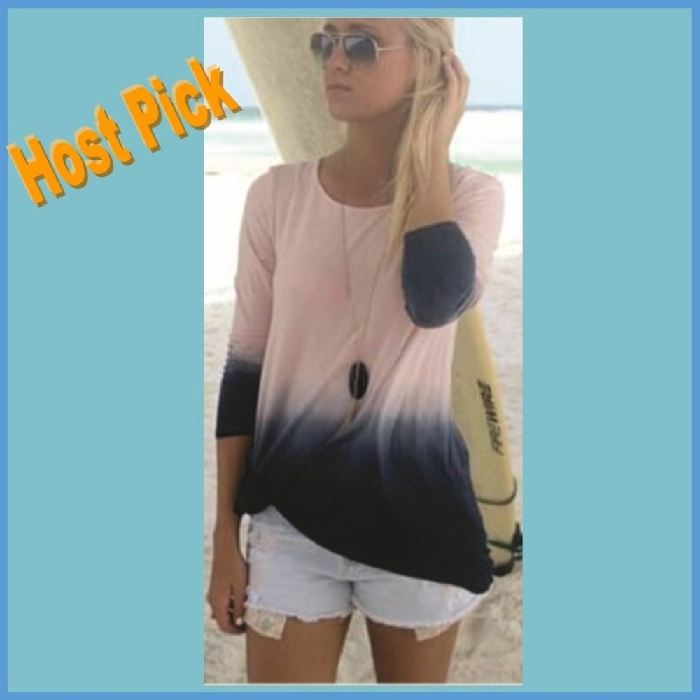 Fashion Gradient Long Sleeve Shirt - Host Pick